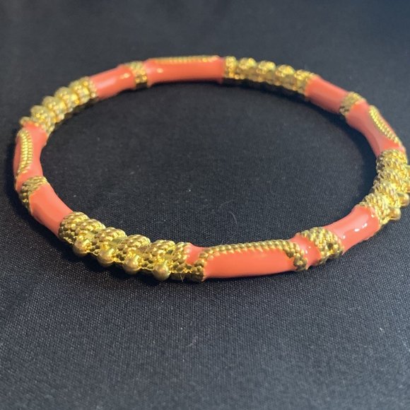 Pink, Gold Bangle Bracelet - Picture 2 of 2